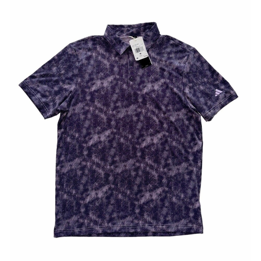 Adidas Ultimate Textured Print Golf Polo Shirt Men's Size Medium Powder Plum NWT